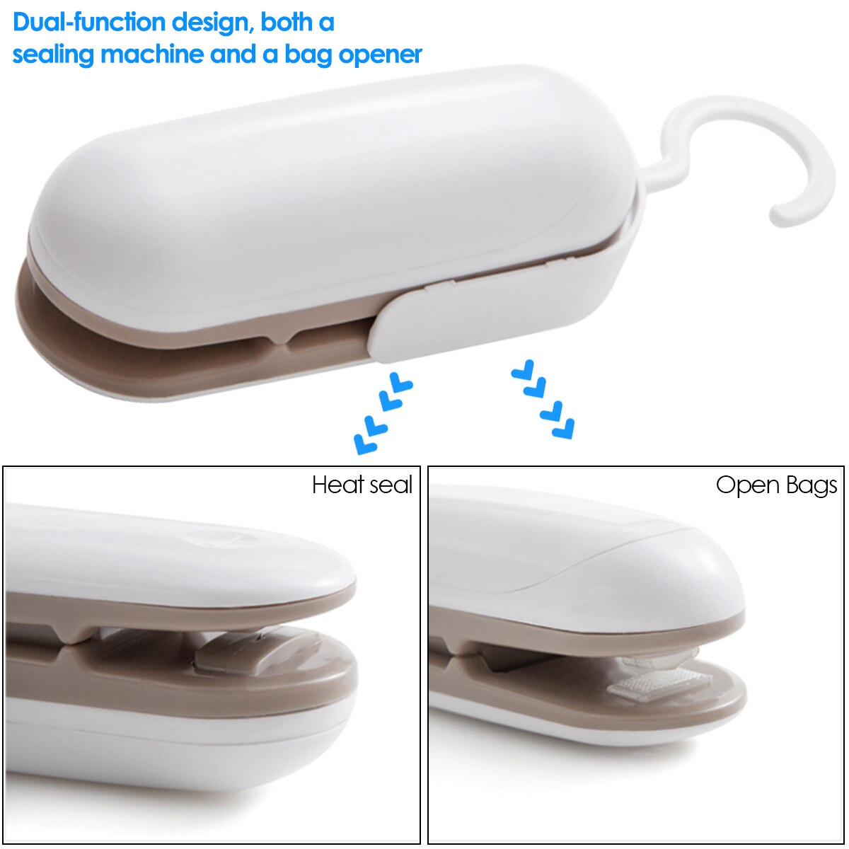 Mini Machine à sceller 2 en 1 Portable, outil de cuisine, emballage de Snacks, sac en plastique sous vide, thermoscelleuse