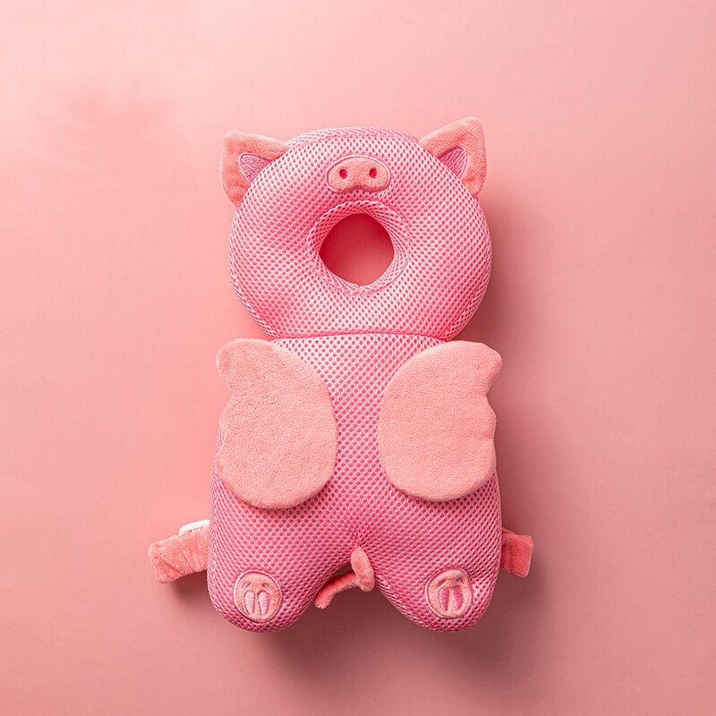 Nyfött barn baby huvudskydd pad kudde nackstöd tecknad mjuk säkerhet kuddar ängel fjäril ryggsäck fall skydd: C