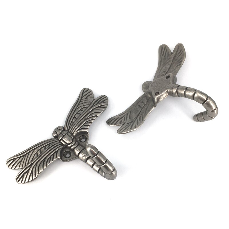 2pcs Dragonfly Shape Wall Hook Key Holder Wall-Mounted Hooks For Hanging Coat Hanger Metal Hooks For Clothes