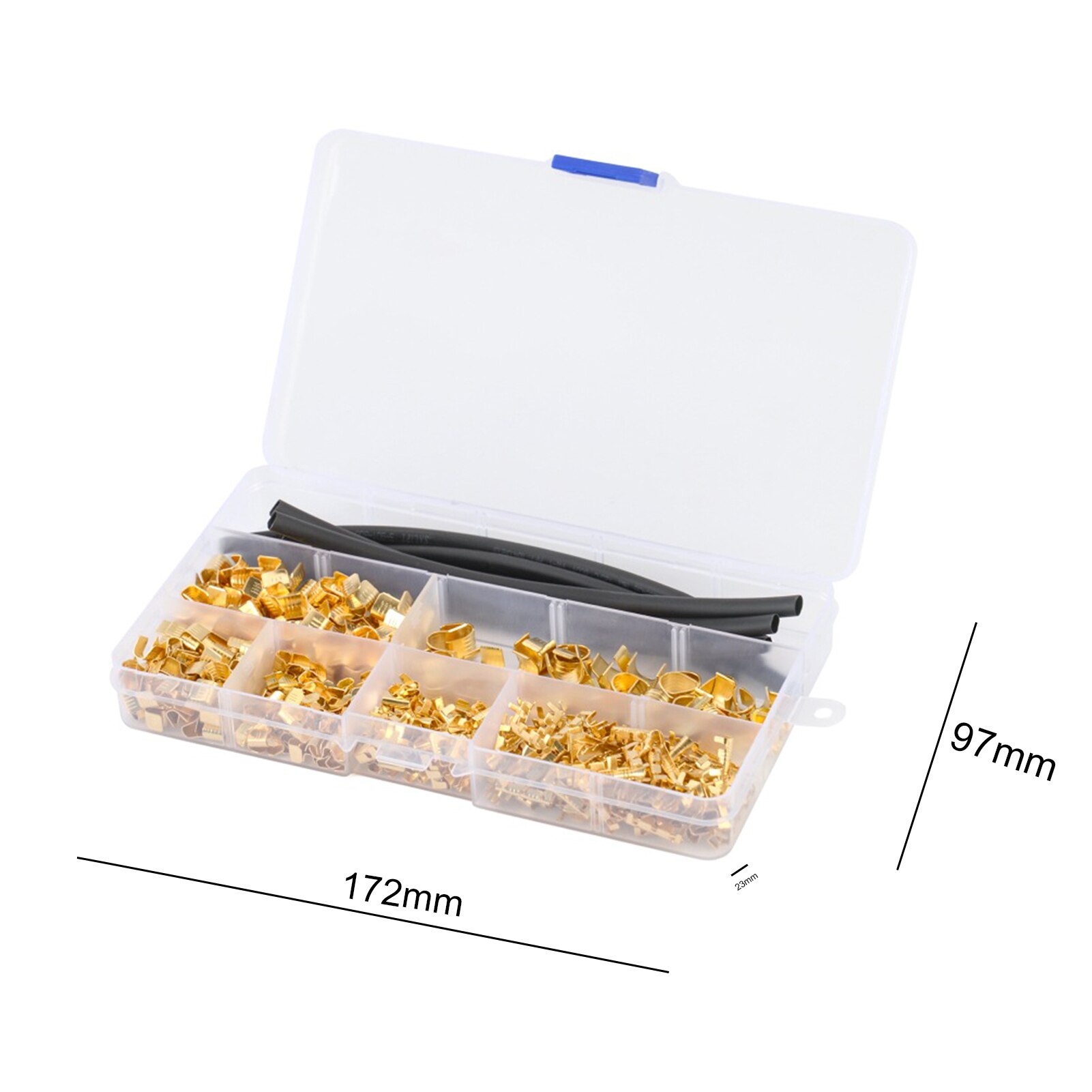 556Pcs Red Copper Cold-pressed Terminal Connector 454A/B/C Crimping Buckle U/C Shape Wire Clamp Crimp Terminals Connectors Kit