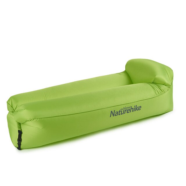 Naturehike 230t polyester taffeta tpr belægning udendørs bærbar vandtæt oppustelig luft sofa sammenfoldelig liggestol camp strand sofa: Grøn l