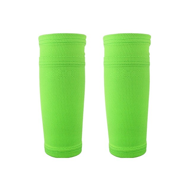 1 Paar Beschermende Sokken Shin Voetbal Sport Guard Met Pocket Voor Voetbal Scheenbeschermers Been Mouwen Ondersteunende Ondersteuning Sok: green / M