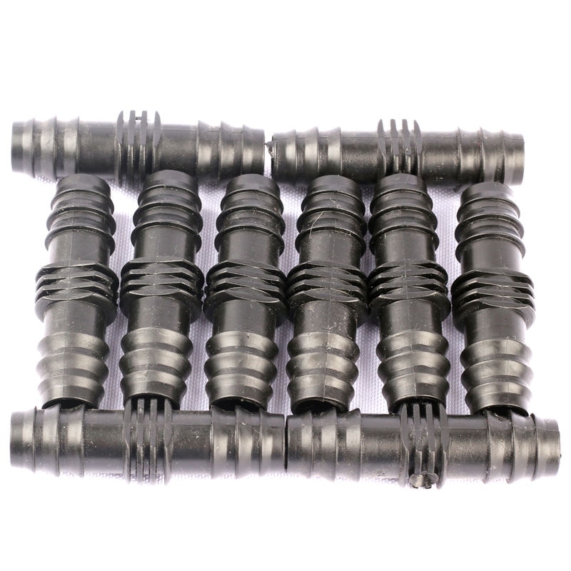 20pcs DN16 Straight Trough Barbed Connectors Micro Drip Irrigation Pipe Fittings Garden Outer Diameter 16mm Soft Pipe Connectors