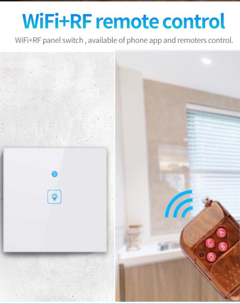 Wifi Smart Switch 90-250V 86 Model Ewelink App Controle Met Rf Functie Voice Control Panel Werk Met alexa/Google Thuis