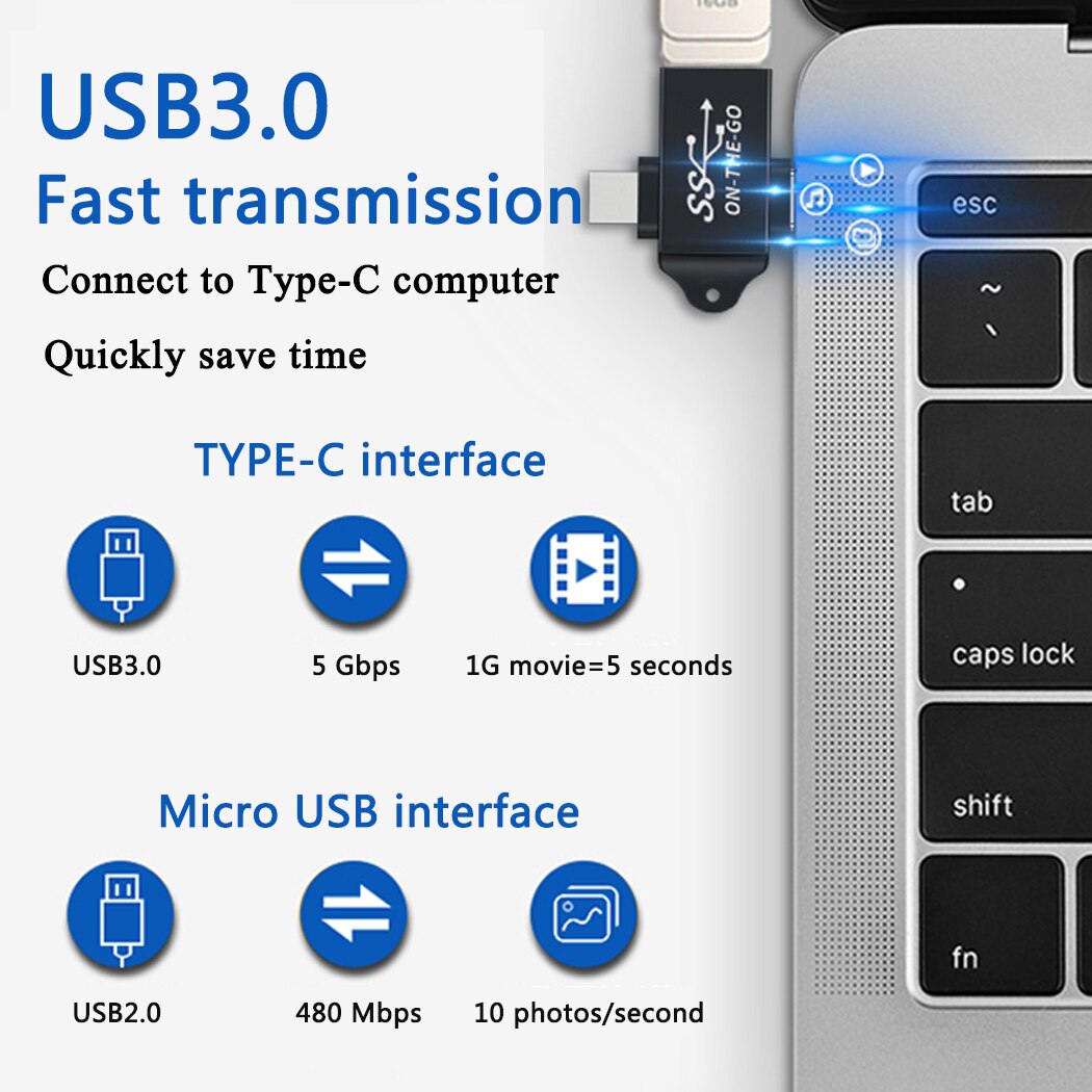 Jorindo type-c / micro usb naar usb 3.0 converter, ondersteunt otg, usb 3.1/ android mobiele telefoon naar flash drive/toetsenbord
