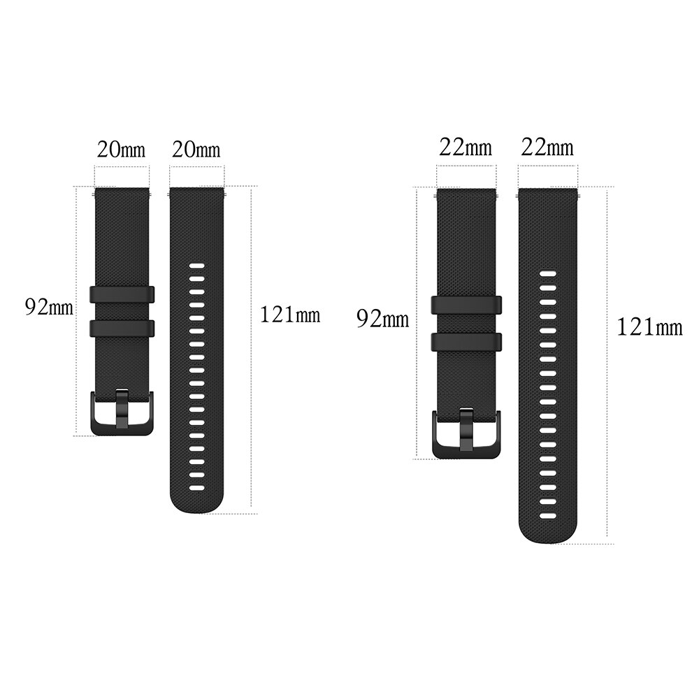 Ren farve blød 20mm/22mm smart urrem til huawei watch  gt2 42mm/46mm silikone erstatningsarmbånd til æremagi