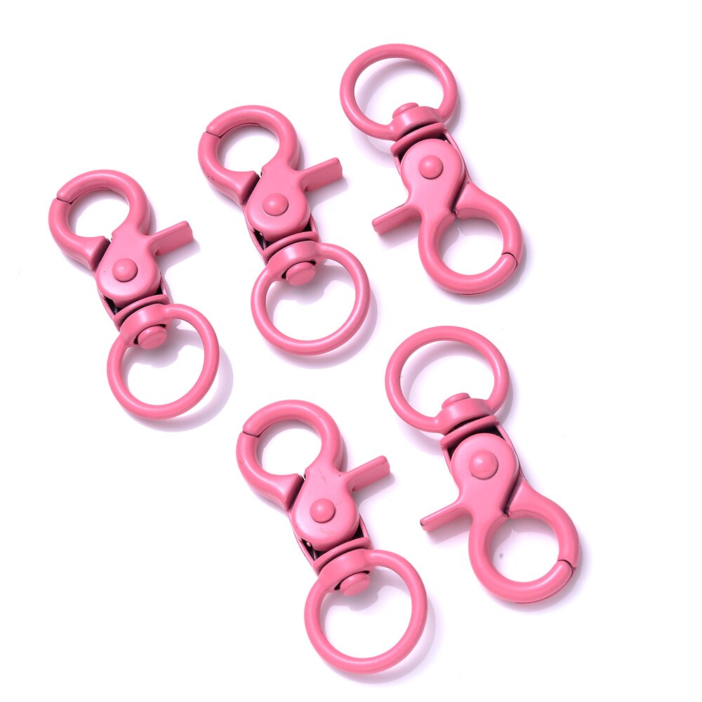 IYOE 5 sztuk 20x43mm Multicolor karabińczyk haki do tworzenia biżuterii znalezienie DIY brelok koniec złącze torebka Toy Doll Hook: hot pink