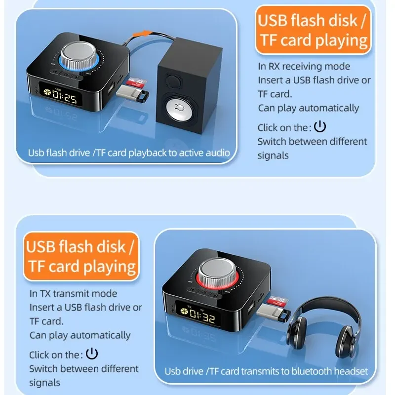 Bluetooth Empfänger Sender Fernbedienung Stereo Musik 3,5mm AUX Jack RCA TF Karte Wireless Audio Adapter für Car Kit TV PC