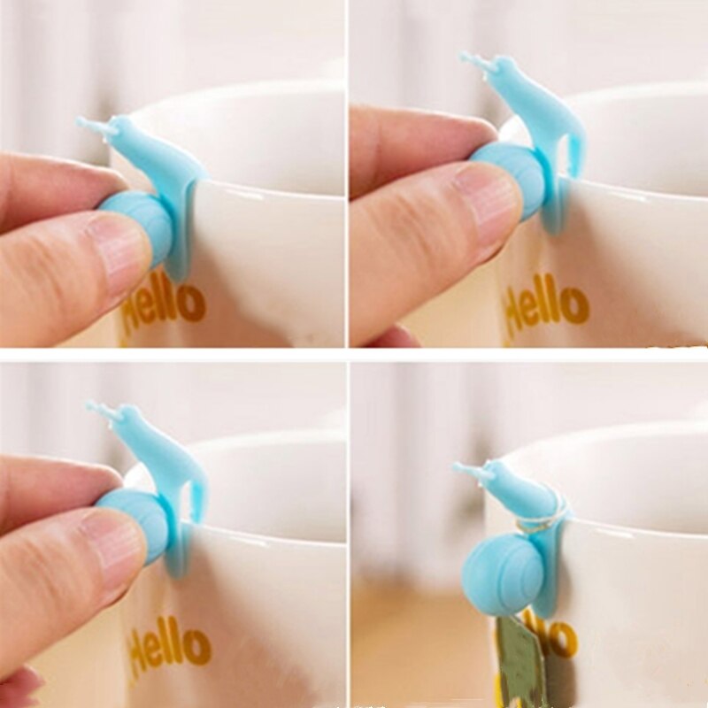 2Pcs Set Snail Silicone Tea Brewer Cup Edge Pendant Tea Bag Holder Cup Differentiated Label Snail Hanging Tea Bag