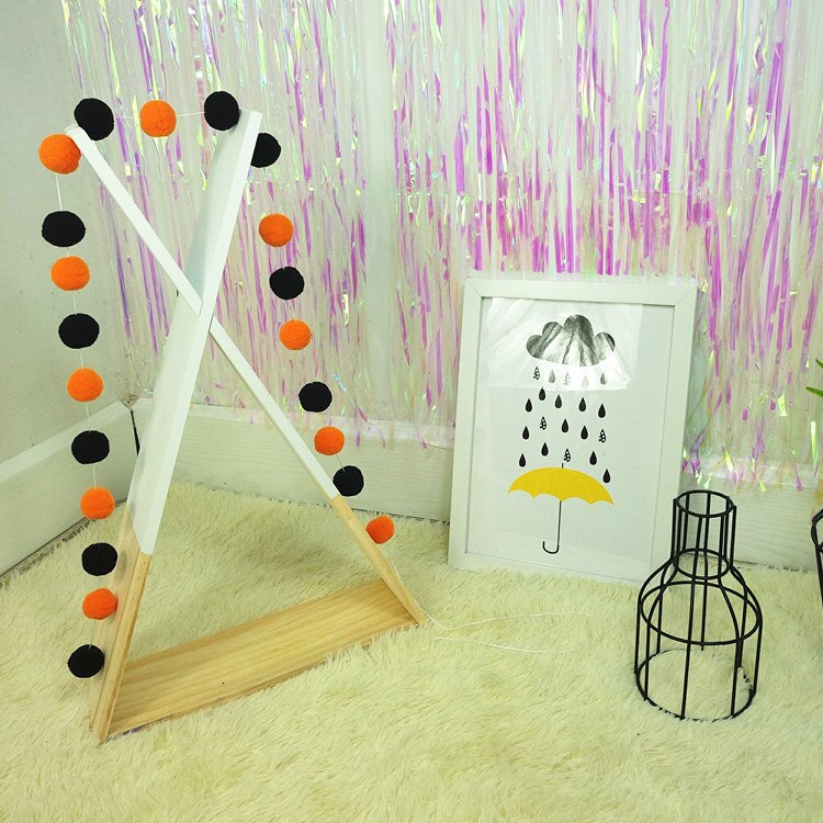 Makaron Stijl Pluizige Bal String Kinderkamer Decoratie Hanger 2.5M Kids Een Handgemaakte Bed Opknoping Tent Speelgoed Babykamer decor: 5