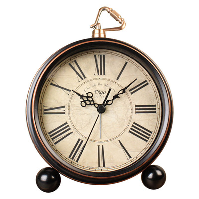 ¡Novedad de ! Relojes de escritorio digitales romanos Retro con aguja antigua, relojes despertadores vintage para decoración del hogar, relojes de escritorio retro: Brown