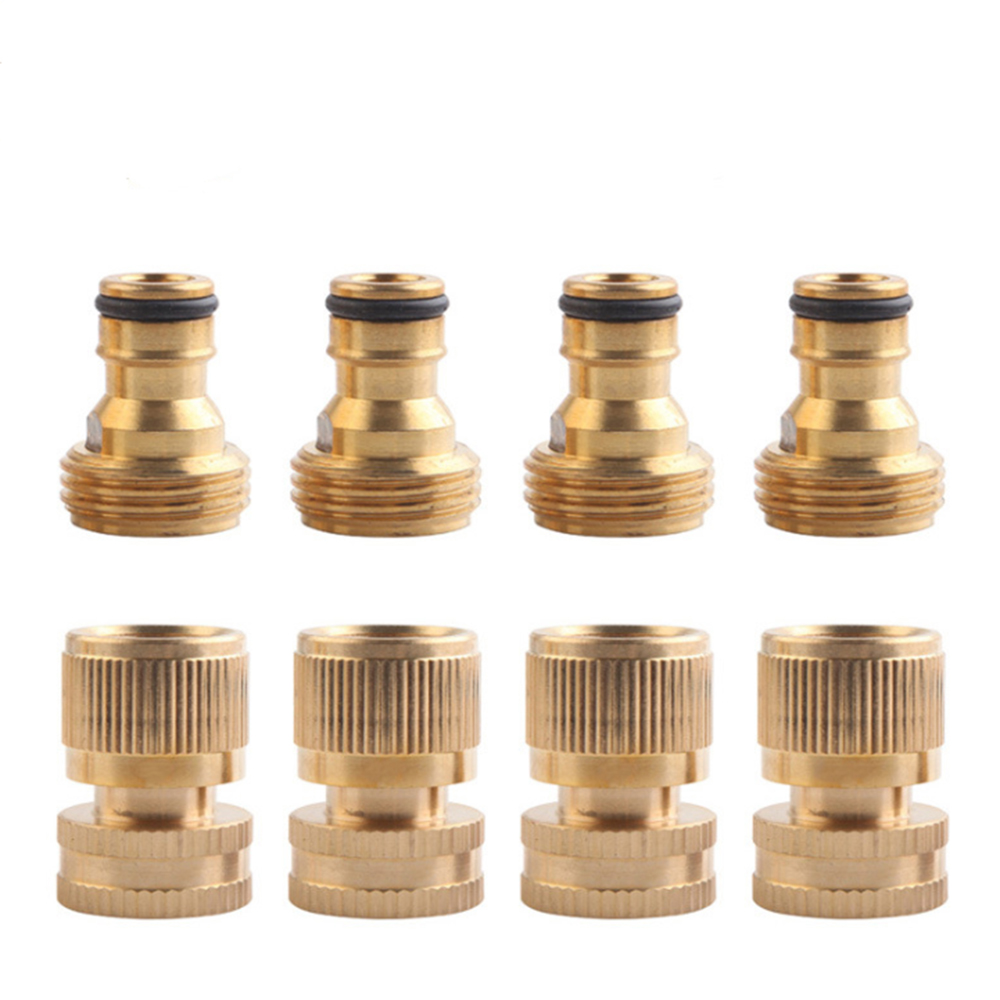 Garden hose quick connect solid brass quick connect garden hose connector water pipe connector garden hose disconnect 3/4 inch