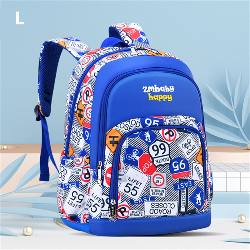 Mochila escolar para niños, bonita mochila escolar para estudiantes, mochila impermeable impresa, bolsas de escuela primaria para adolescentes, bolsa escolar para niños y niñas: L sky blue