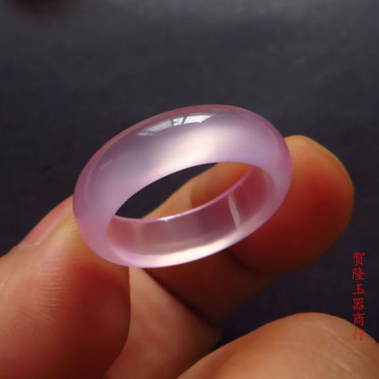 Natural lovers women's brand pink Agate jade chalcedony jade ring emerald handmade jade rings jade jewelry natural stone jade