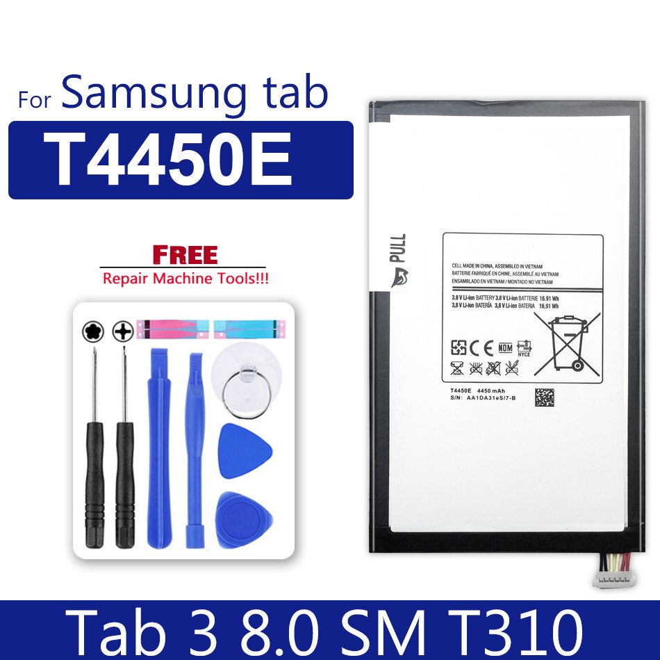 Bateria para tablet, galaxy tab 2 3 4 7.0 8.0 tab2 tab3 lite tab4 sm t210 t211 t310 t311 t530 t531 p3100 p5200 p5210: Tab 3 8.0 T4450E