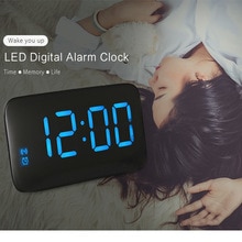 LED Alarm Clock Large LED Display Voice Control Electronic Snooze Backlight Desktop Digital Table Clocks Watch With USB Cable