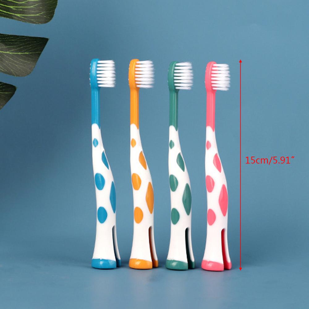 Cepillo de dientes con dibujos animados para cuidado de los dientes, súper fino, suave, 4 Uds.