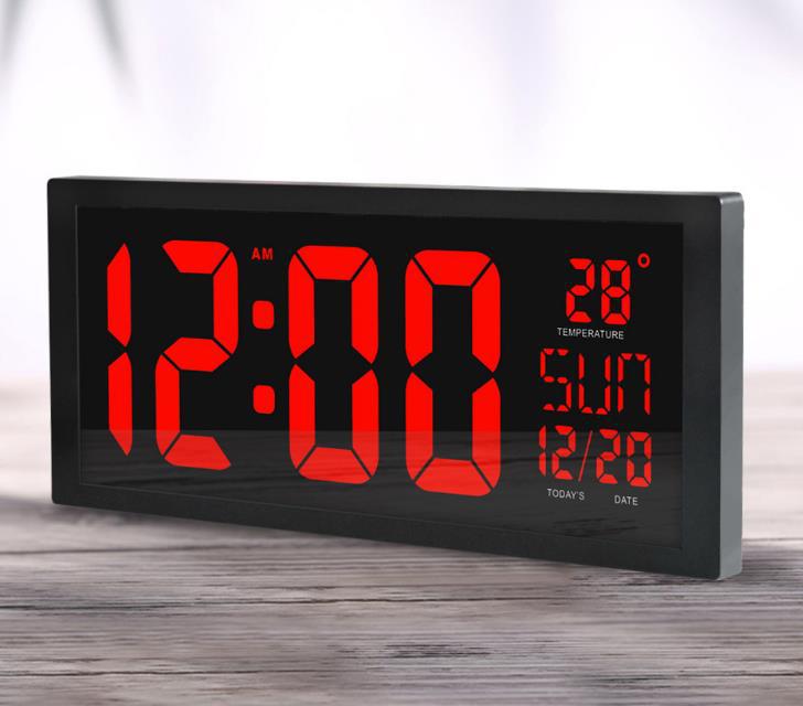 Large Screen Big Electronic Wall Clock Desktop Led Digital Calendar Clock Thermometer Daylight Saving For Kitchen Clock Mural Eu: Default Title