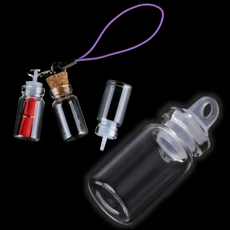 10pcs 1ml /2ml Glass Bottles with Plastic Stopper Wish Bottle Wedding Jewelry Party Decoration Bottles Jars Crafts