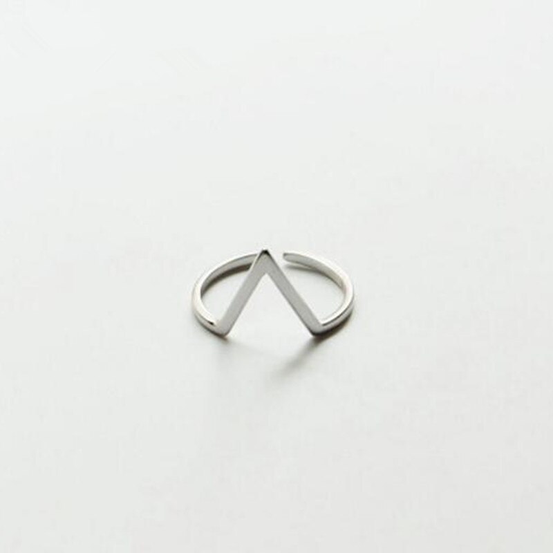 Koren, joyería de plata de ley 925, con apertura de palabra en V Simple, con personalidad geométrica, hermosos anillos de apertura, SR112