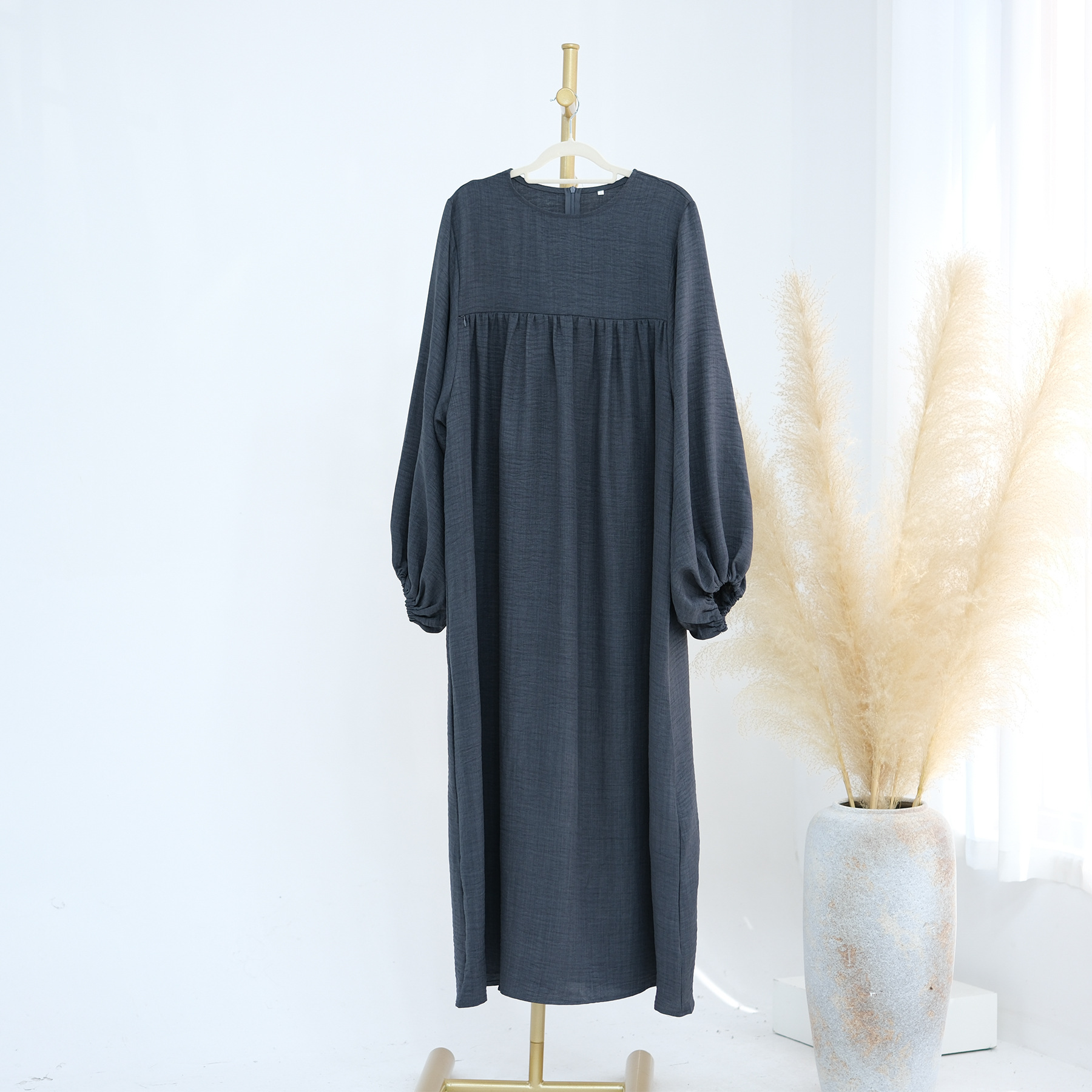 Abaya-Robe de luxe pour femmes musulmanes, vêtements d'allaitement, Kebaya, Kaftan, Maroc, Turquie, Dubaï, Eid Ramadan: L / Bleu