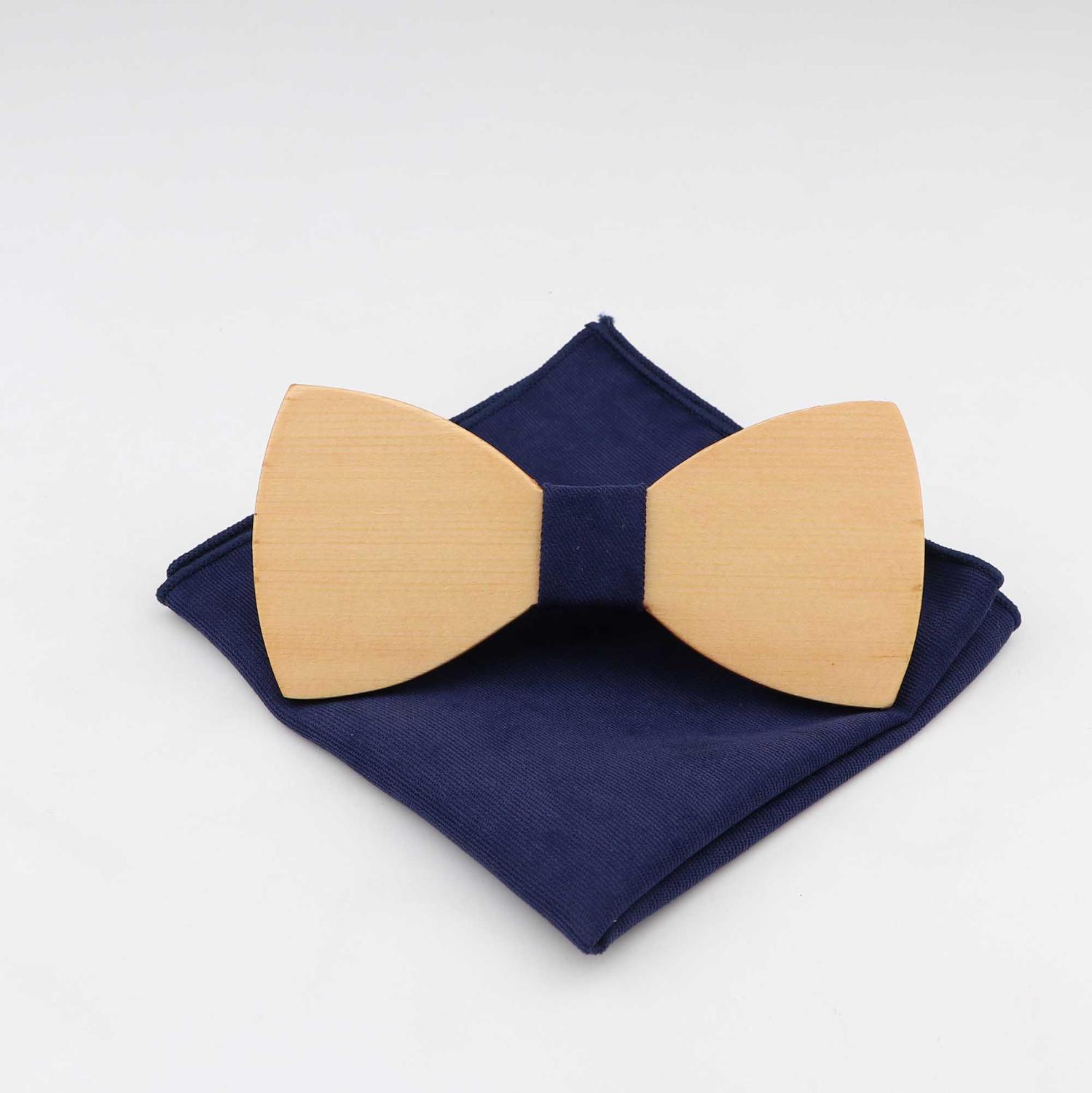 Handgemachte 100% Holz Bogen Krawatten Tasche Platz Set Für Männer Hochzeit Feste Farbe Ganze Holz Butter: 6