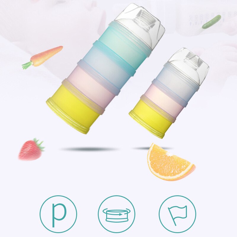 Baby milk powder box portable packaging storage box four-layer dust-proof snack storage box