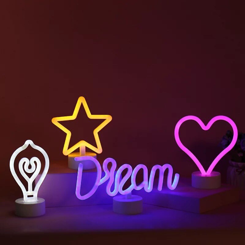 LED néons lampe de Table lettre signe Art décoratif pour fête de mariage Bar boutique chambre ouvert rêve décor à la maison