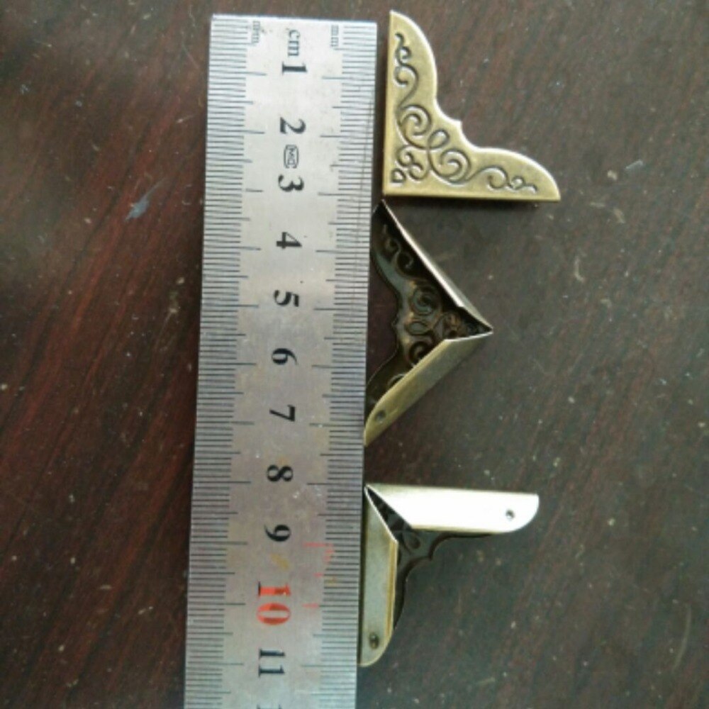 4pcs/lot Bronze Retro Hardware folder Package, DIY Album journal Metal Corner, travel notebook Antique Pack Corner