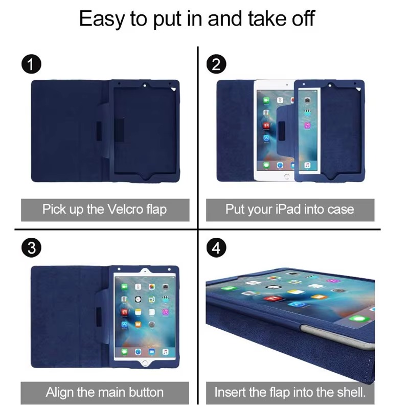 For iPad 5th 6th Gen Case 9.7inch Pu Leather Magnetic Auto Sleep/Wake Two-fold Stand Cover Funda For iPad Air 1 2 Case