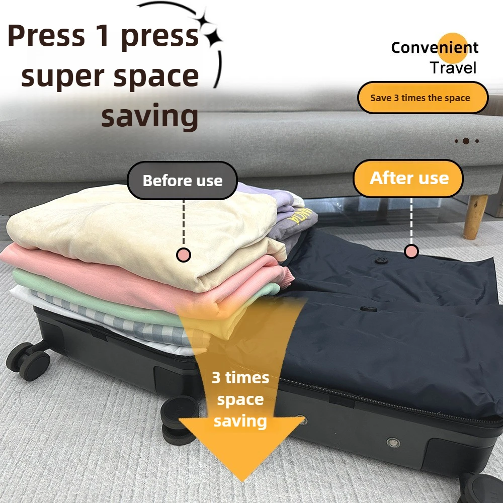 Bolsa de compresión al vacío para equipaje , bolsa de vacío reutilizable, ahorra 60 % de espacio, bolsas de almacenamiento selladas al vacío para viaje