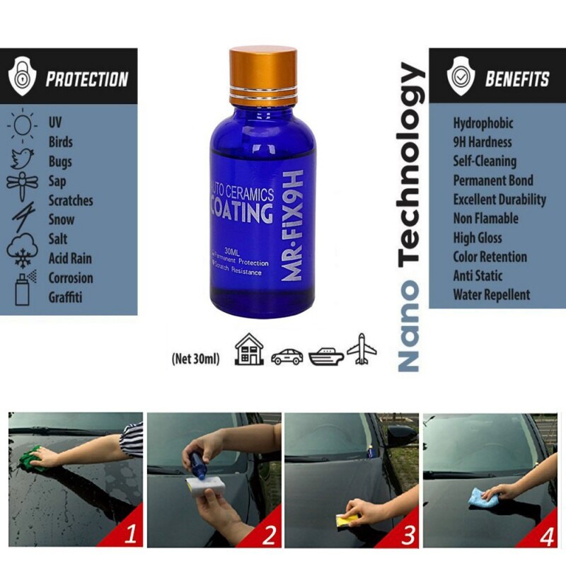 Anti-rayure voiture vernis moto peinture soin voiture liquide en céramique manteau Super Mr Fix verre revêtement Auto