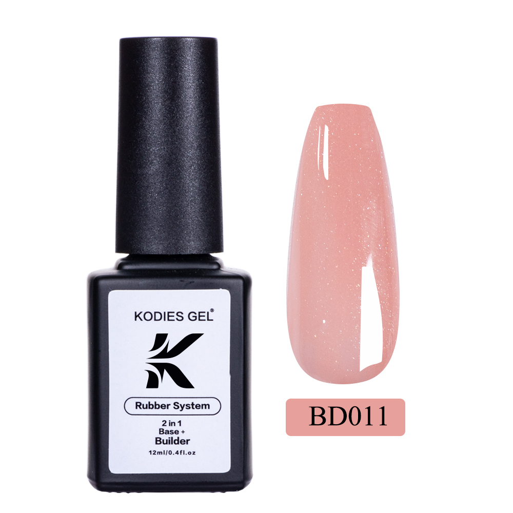 KODIES GEL Rubber Base Gel Builder Poly Nail Gel Polish for Extension 12ML Semi Permanent UV Manicure Color Base for Nails Art: Sliver