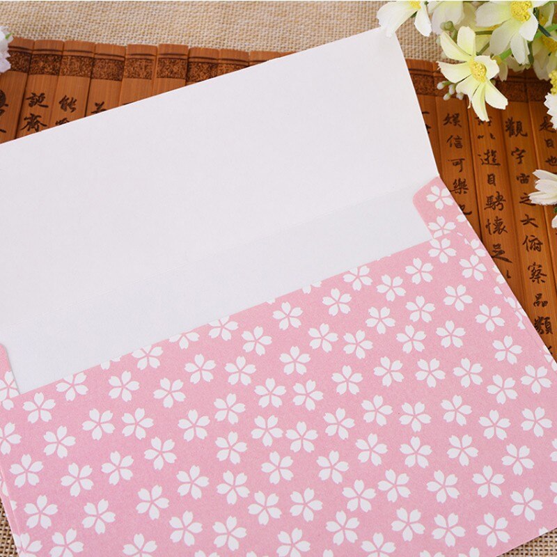 10pcs per pack Paper Envelopes Greeting Card Pink Beautiful flower Sakura Letter Envelope