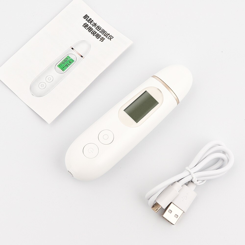Skin Moisture Tester Digital Display Facial Skin Oil Elasticity White Analyzer Detect Fluorescent Agent USB Recharge Lady Beauty
