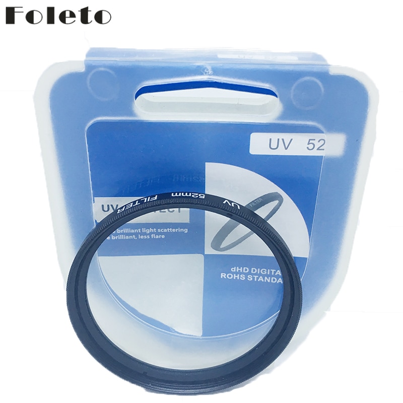 Foleto 52mm uv filter slim ultra violet lens protector voor nikon d3100 d3000 d3200 d5100 d5200 AF-S DX 18-55mm f/3.5-5.6G VR II