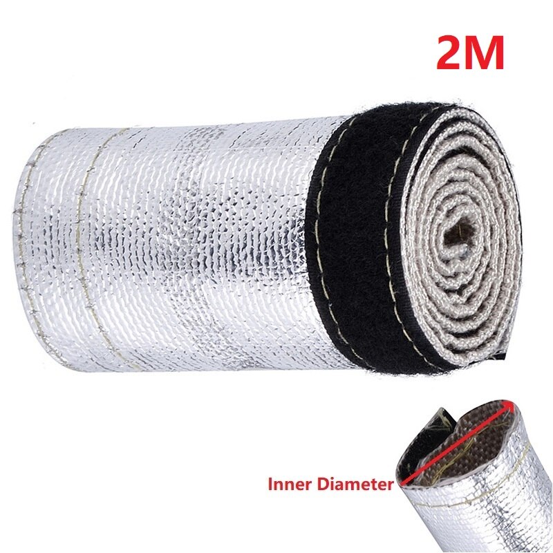 2M Metallic Hitteschild Thermische Fire Mouwen Geïsoleerde Draad Slang Wrap Loom Buis Bescherm Cover Binnendiameter 10/20/30/40Mm
