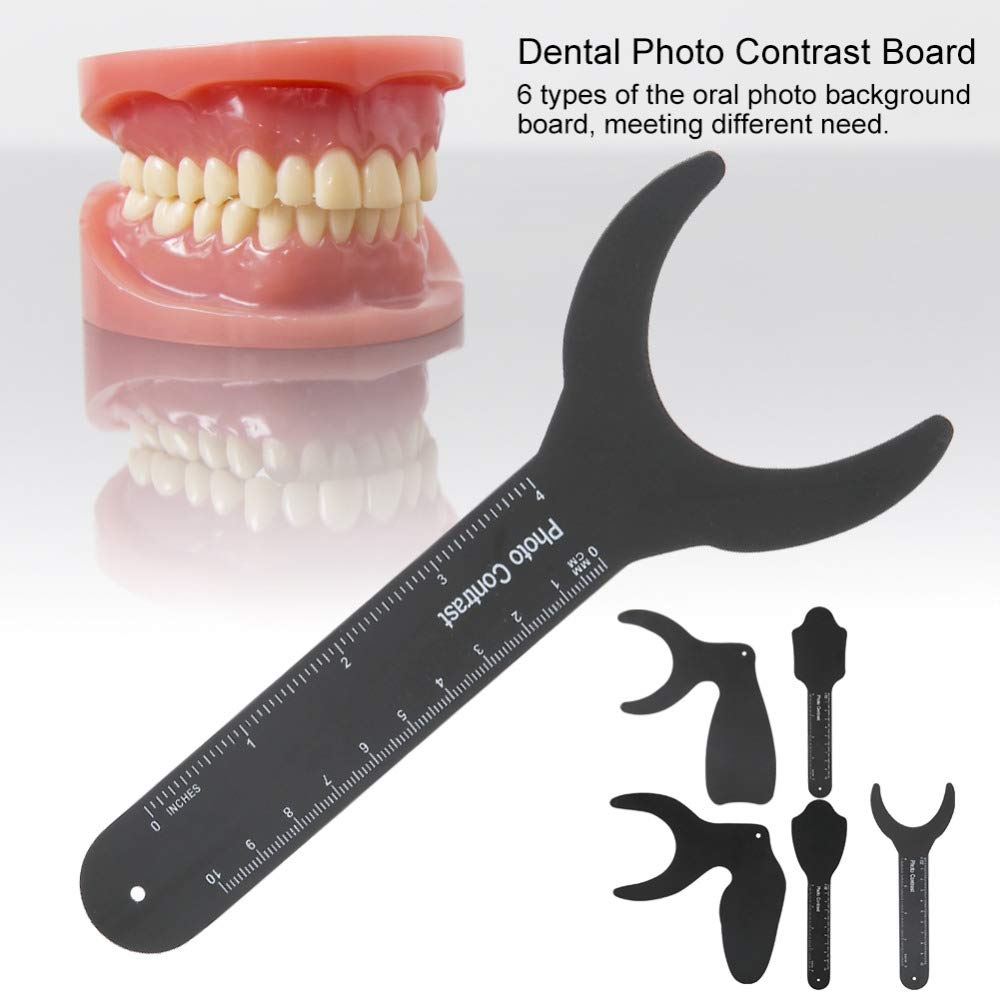 6 Pcs Dental Autoclavable Orthodontische Intraoral Fotografische Achtergrond Image Board Spiegel Wang Plaat Kit voor Nemen Orale Foto