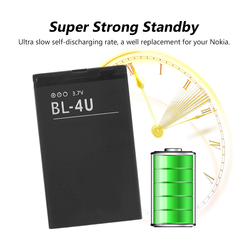 2019 nowy 100% 1000mAh BL-4U BL4U baterii dla Nokia Asha 210 300 305 306 308 309 311 501 503 wymiana Li-jon bateria litowa