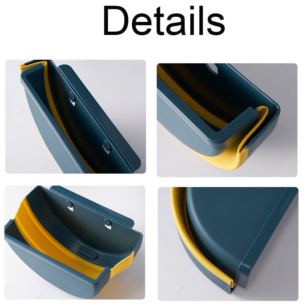 Kitchen Trash Can Useful Wall Mounted Bracket Organizer Car Garbage Bin Office Wastebaskets Foldable Storage Bins