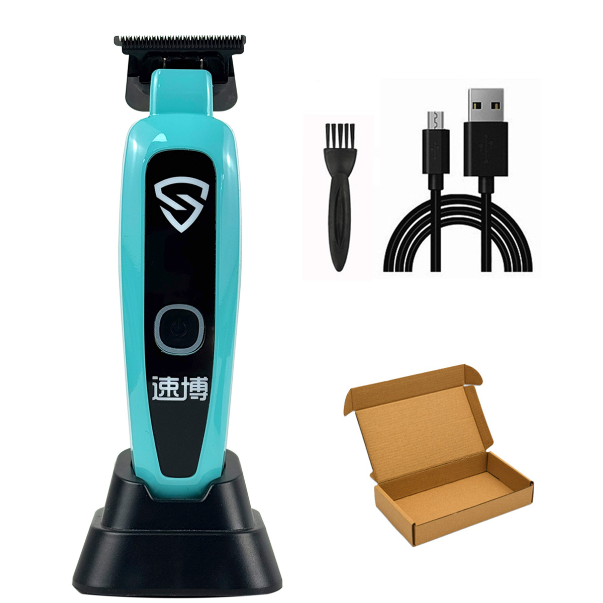 Brdclip x5 7200rpm aparador de cabelo profissional dlc lâmina de squama máquina de acabamento de cabelo detalhe clipper para homem barbearia: Verde
