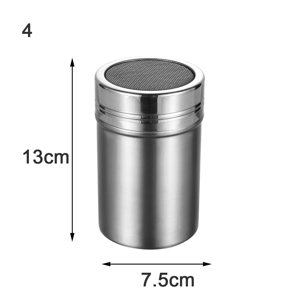 1PC Stainless Steel Chocolate Shaker Cocoa Flour Coffee Sifter Lid Shaker Cooking Tools Coffee Accessories Pastry Seasoning Box: 04