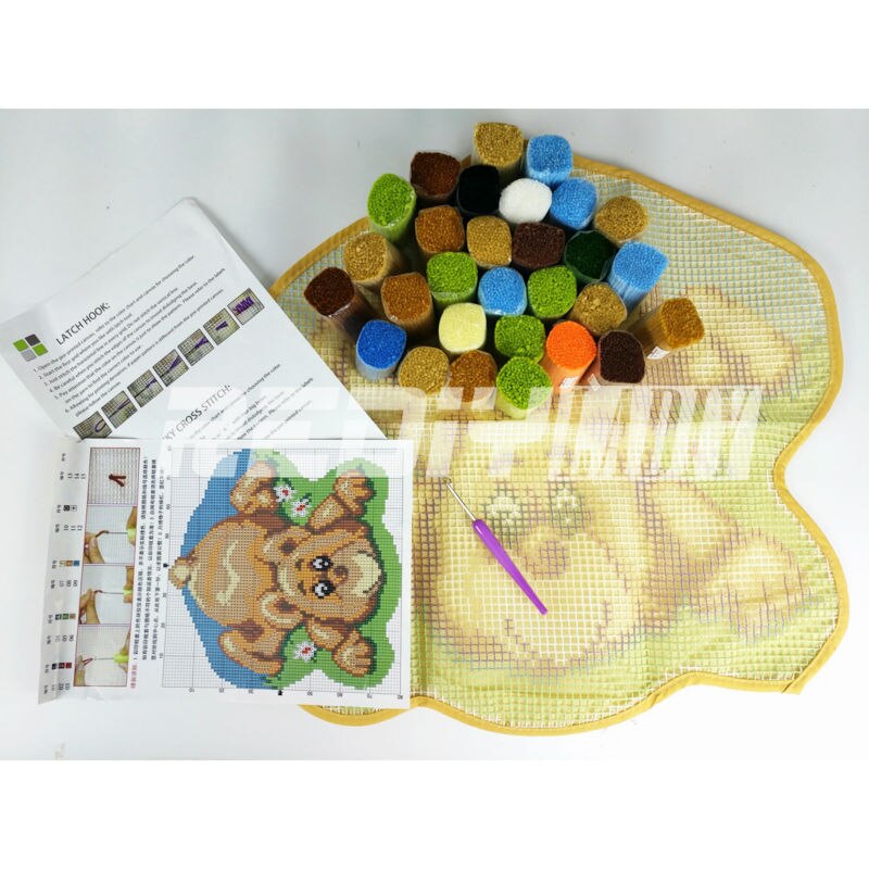 REDIY LADIY Klink Haak Kleed Haken Kussen Wandtapijten Pre-Gedrukt Canvas Dieren Garen Borduurwerk Paard Tapijt Tapijt 85x63 cm