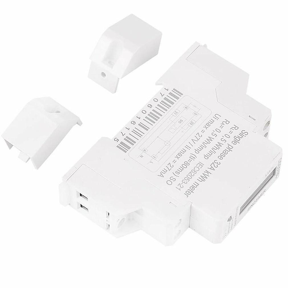 Eenfase Lcd Backlit Wattmeter Stroomverbruik Watt Energie Meter Kwh Ac 5-32A 230V 50Hz 110V 60hz Elektrische Din Rail Mount