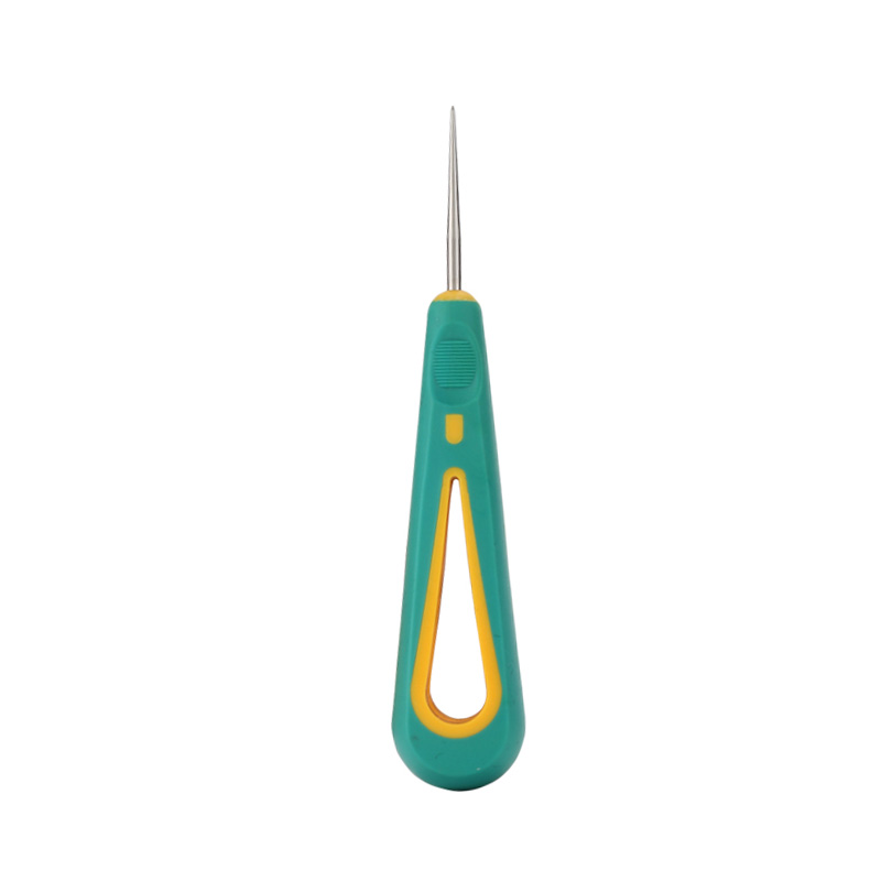 1 Pc 3 types Silicone Handle Sewing Awl DIY Leather Canvas Shoe Repair Tool Punch Sewing Needle Hook Tool: Straight