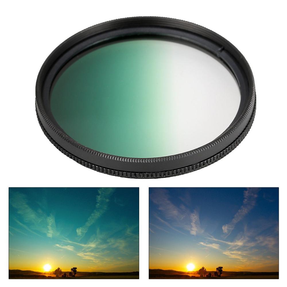 58mm UV Filter EW-63C Lens Hood for Canon EOS 250D 200D 100D SL3 SL2 SL1 Kiss X10 X9 with EF-S 18-55mm f/4-5.6 is STM Lens: Graduated Green