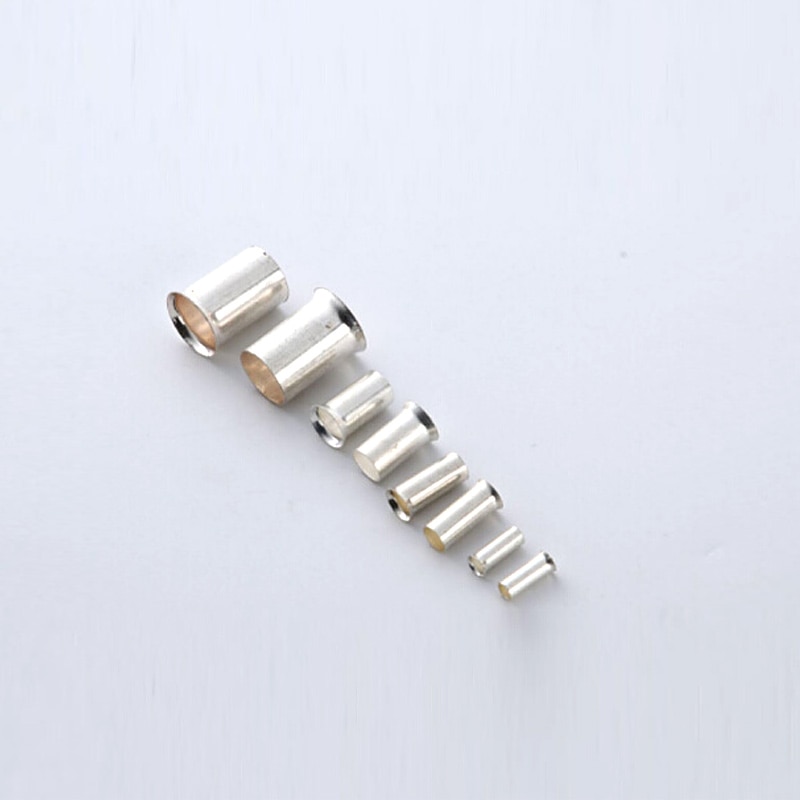 1000PCS 16AWG Bare Copper Wire Ferrules For 1.5mm2 Non-Insulated End Cable Terminal Wire Connector Tinned Crimp Terminal EN1508