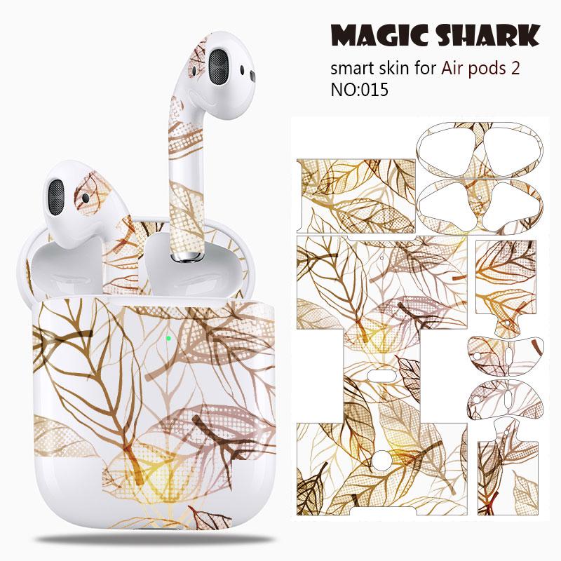 Magic Shark Clear Leaf Flower The North Face Leopard Cells Ultra Thin Sticker Case Film for Apple Airpods 2 Airpods2 001-019: 015