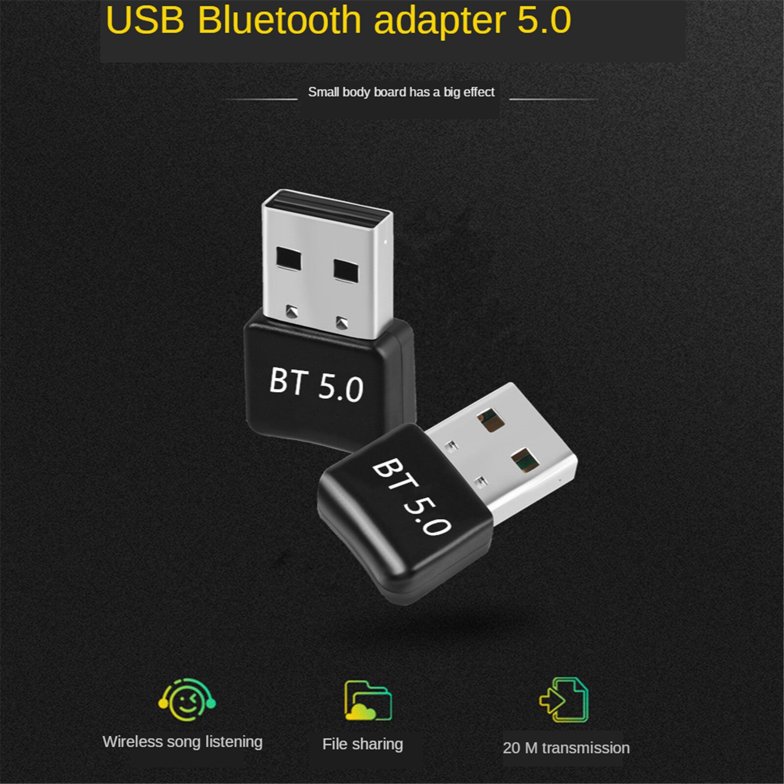 Usb Bluetooth 5.0 Adapter Bluetooth Dongle 5.0 Zender Bluetooth Ontvanger Mini Audio Adapter Voor Computer Pc Laptop Muziek