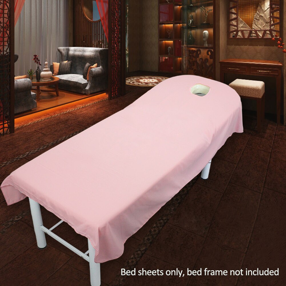 Mykt borddeksel salong maskinvaskbar mikrofiber komfortabel hjemmelaken sofa sofa massasje spa vanlig polyester sengetøyartikkel: Rosa